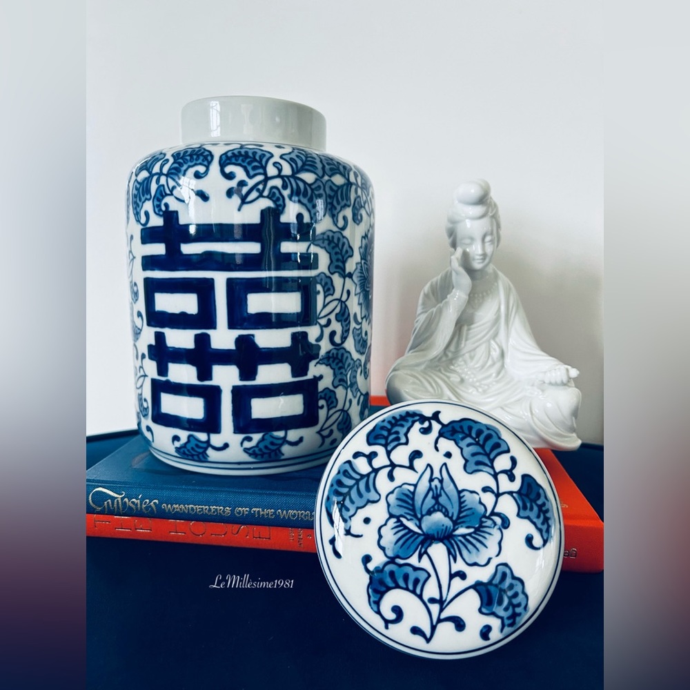 Vintage Handmade Porcelain China Ginger Jar | Chinoiserie |